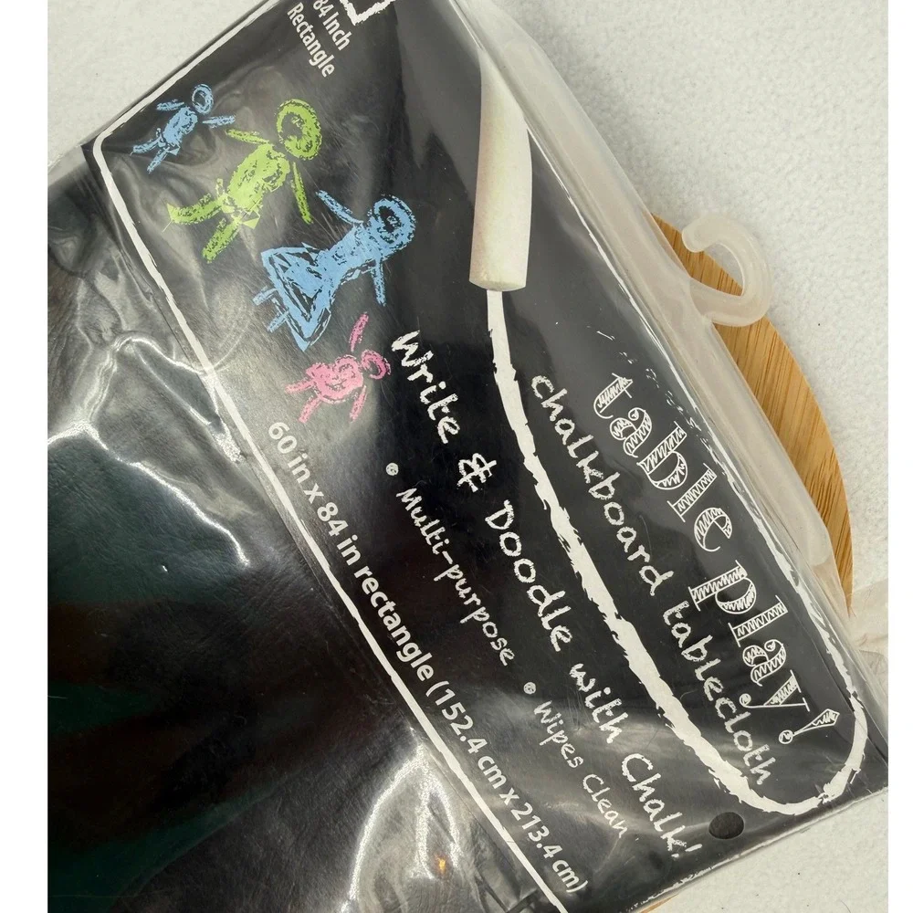 NEW Black CHALKBOARD Tablecloth 60 X 84